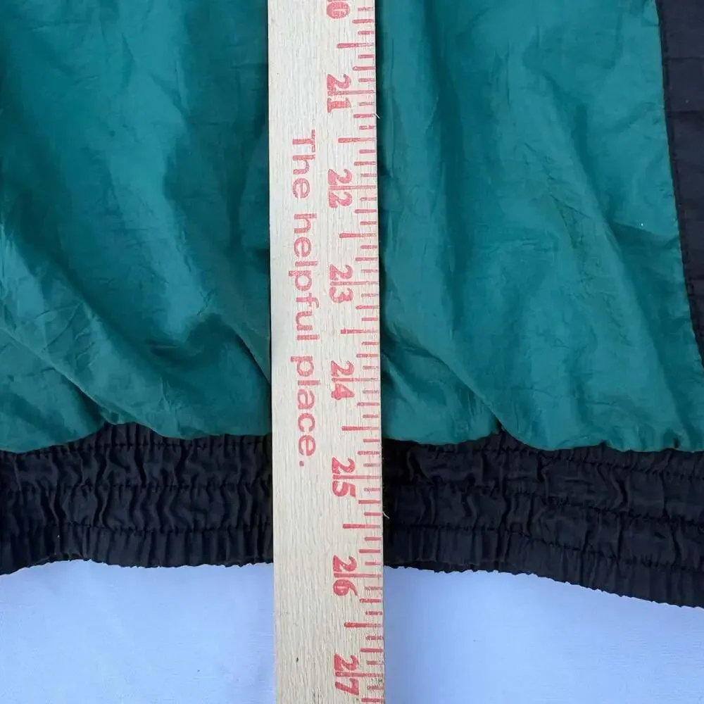 MacGregor Vintage 90s Colorblock Full Zip Windbreaker Jacket XL Green Black